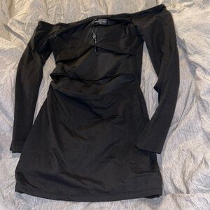 Black White Fox Mini Dress